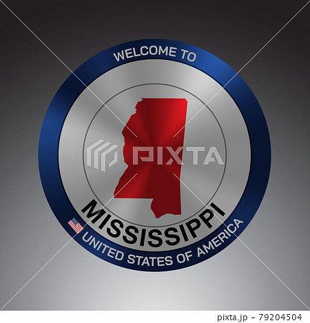 The Sign Shield style United states of America with message, Mississippi and Red map on Grey Background vector art image illustration. The Sign Shield style United states of America with message, Mississippi and Red map on Grey Background vector art image illustration. 79204504