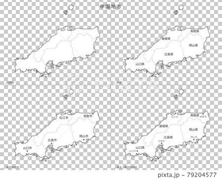 空白地圖 日本 中國地區集 插圖素材 圖庫