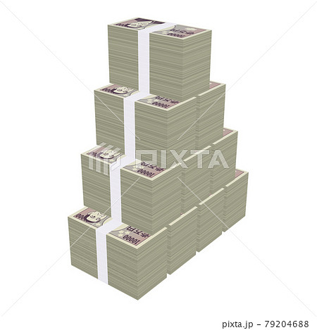 経済のイラスト素材 山型に積み上げられた札束 漫画風一万円札 一億円 1 2 のイラスト素材 7946