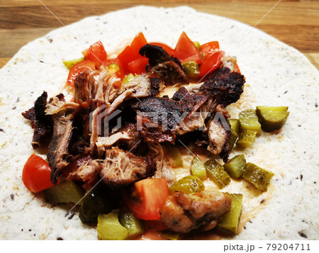 tortilla bread with meat 79204711