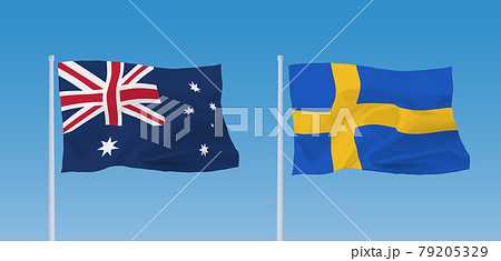 オーストラリアとスウェーデンの国旗