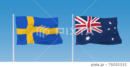 オーストラリアとスウェーデンの国旗 オーストラリアとスウェーデンの国旗 79205332
