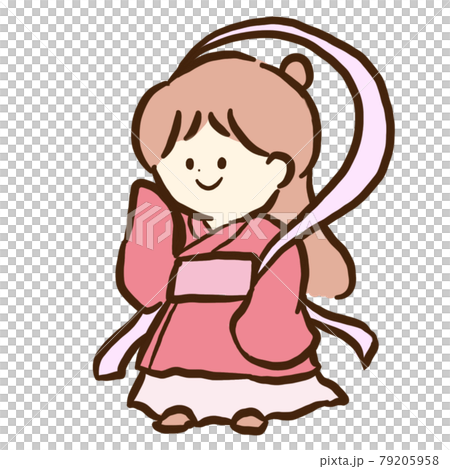 Tanabata, a girl dressed as Orihime alone, sideways 79205958