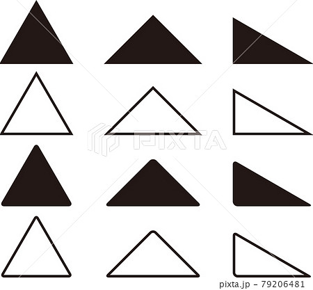 シンプルな三角形のアイコンセットのイラスト素材