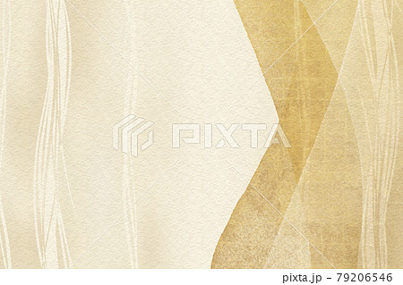 背景 テクスチャ 金色 和紙 年賀状 正月 和紙 壁紙 エンボス ウェーブ かすれ ベージュ フレー 79206546