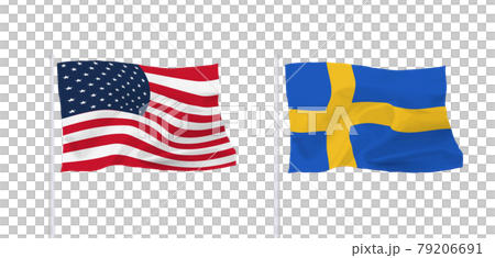 アメリカとスウェーデンの国旗 アメリカとスウェーデンの国旗 79206691