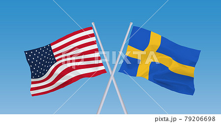 アメリカとスウェーデンの国旗