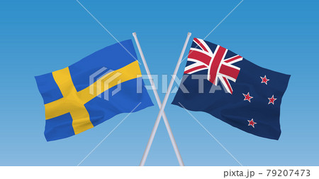 ニュージーランドとスウェーデンの国旗