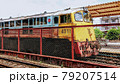 Old vintage train in station.Thai train with urban station 79207514