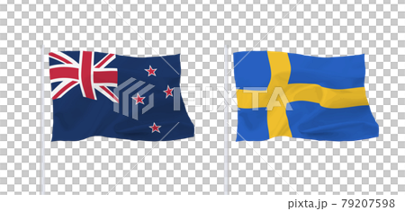 ニュージーランドとスウェーデンの国旗 79207598