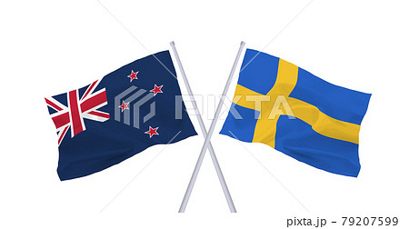 ニュージーランドとスウェーデンの国旗