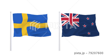 ニュージーランドとスウェーデンの国旗