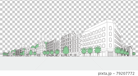 Vector illustration of cityscape. Line drawing illustration. 79207772