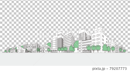 Vector illustration of cityscape. Line drawing illustration. 79207773
