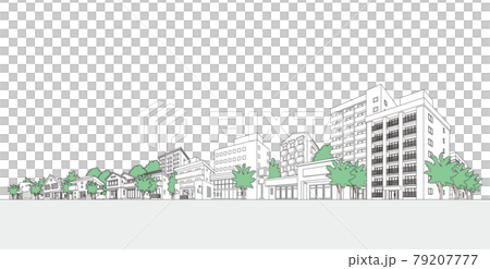 Vector illustration of cityscape. Line drawing illustration. 79207777