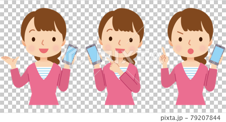 解釋智能手機操作的女性面部表情集 解釋智能手機操作的女性面部表情集 79207844