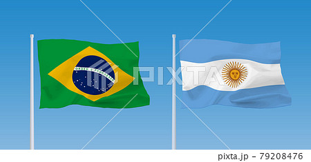 ブラジルとアルゼンチンの国旗