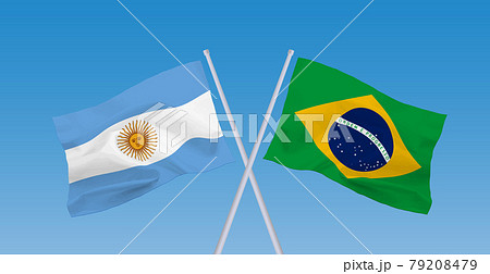 ブラジルとアルゼンチンの国旗