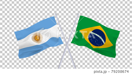 ブラジルとアルゼンチンの国旗のイラスト素材