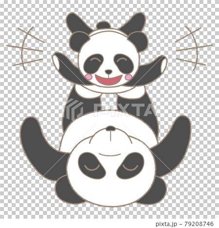 Illustration of a panda's parent and child playing with parents and children 79208746