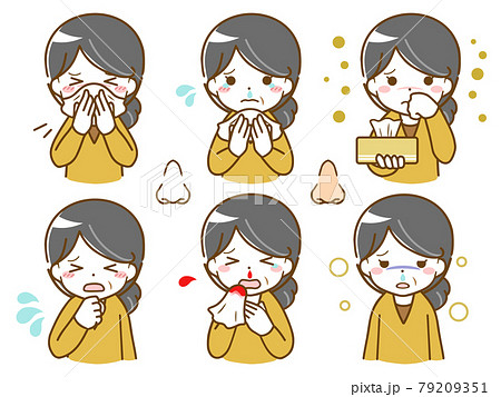 鼻に異常がある中年女性 79209351
