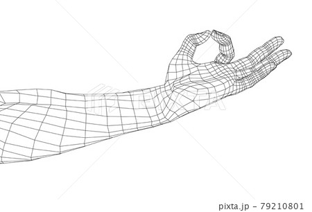 Hand OK sign. Vector 79210801