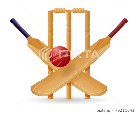 Bat For Playing Cricket Sport Vector Illustrationのイラスト素材
