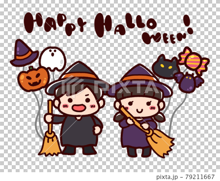 ハロウィンと仮装した子供 79211667