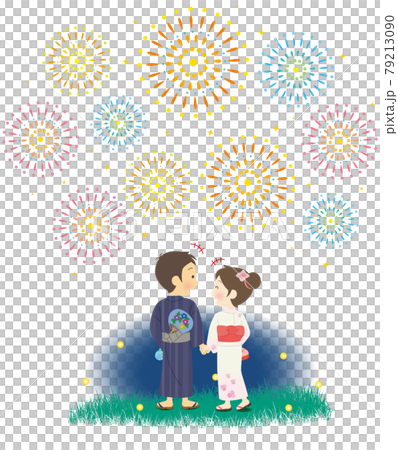Couple dating at a fireworks display 79213090