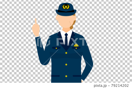 Senior female police officer poses and points 79214202