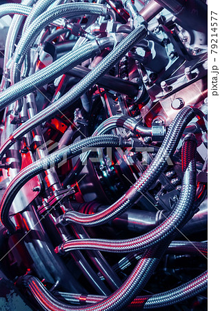 Parts of the operational gas turbine engine of a jet aircraft 79214577