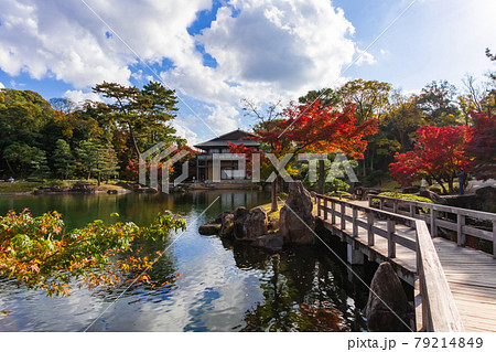 紅葉の徳川園 愛知県名古屋市 の写真素材