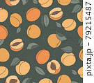 Vector seamless pattern with peaches. Trendy hand drawn textures. Modern abstract design for paper, cover, fabric, interior decor and other users. 79215487
