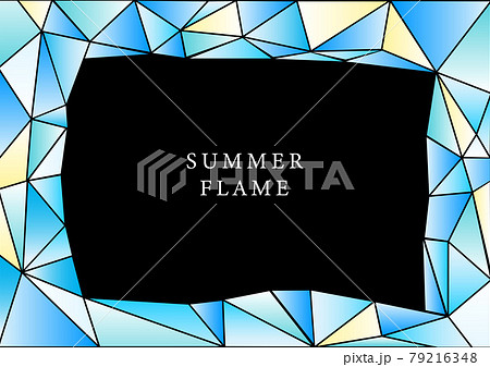 夏らしいステンドグラスのフレーム素材のイラスト素材