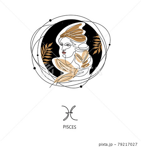 Pisces zodiac sign. The symbol of the astrological horoscope. 79217027
