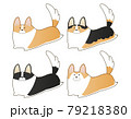 走っているコーギー　4カラー 79218380