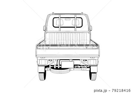 漫画風ペン画イラスト 車_軽トラ 漫画風ペン画イラスト 車_軽トラ 79218416