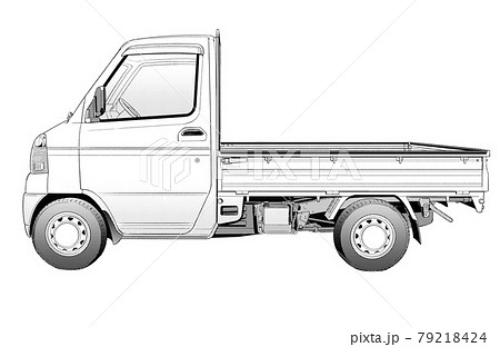 漫画風ペン画イラスト 車 軽トラのイラスト素材 漫画風ペン画イラスト 車 軽トラのイラスト素材