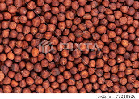 Brown chickpeas background. Red chickpea bean. Garbanzo, bengal gram or chick pea bean. 79218826