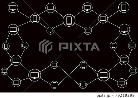Block Chain ブロックチェーンのシステムのイメージ のイラスト素材
