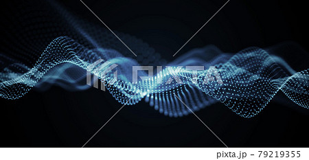 青のパーティクル。抽象的な技術の背景。コンピューターマトリックス。粒子の未来的なサイバー背景 79219355