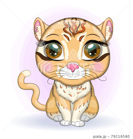 Asian golden cat with characteristic spots and colors 79219580