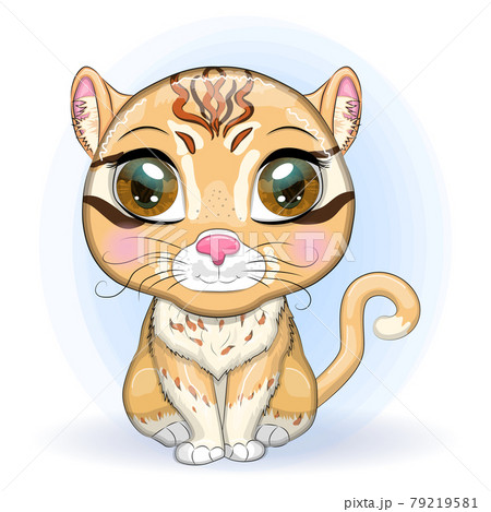 Asian golden cat with characteristic spots and colors 79219581