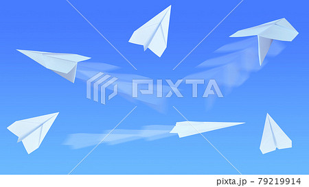 空に向かって飛ぶ紙ひこうきのセット 空に向かって飛ぶ紙ひこうきのセット 79219914