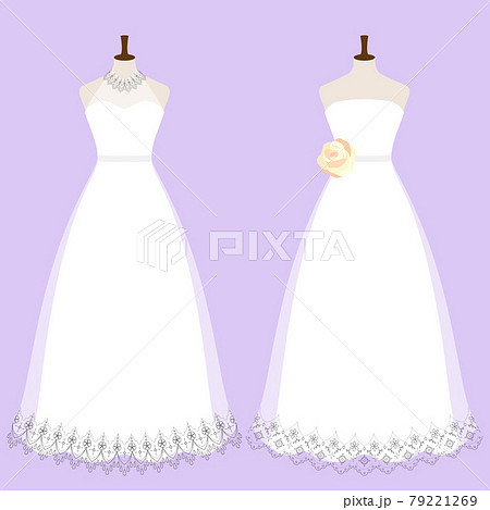 ウエディングドレスを着せた2体のトルソーのベクターイラスト 同性婚 Lgbt のイラスト素材