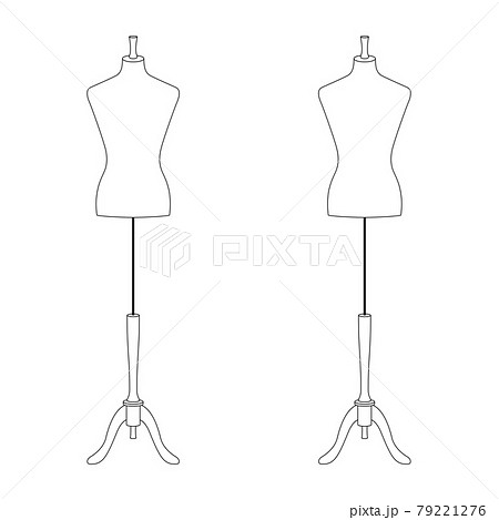 2体のトルソーのイラスト 白背景 ベクター 切り抜き のイラスト素材