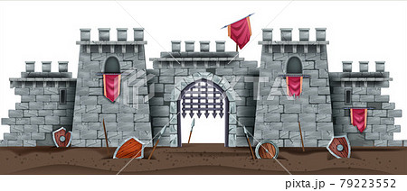 Castle brick wall seamless background, stone... - Stock Illustration  [79223552] - PIXTA