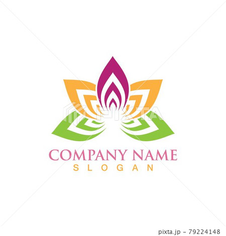 Lotus flower logo and symbol vector image 79224148