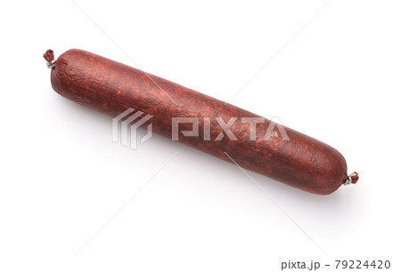 Top view of whole smoked sausage 79224420