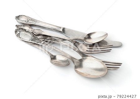 Group of old silver cutlery 79224427